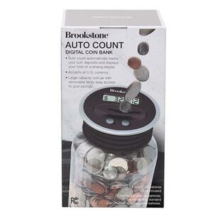 NEW: Brookstone Auto Count Change Digital Coin Bank - Christmas AuroCount
